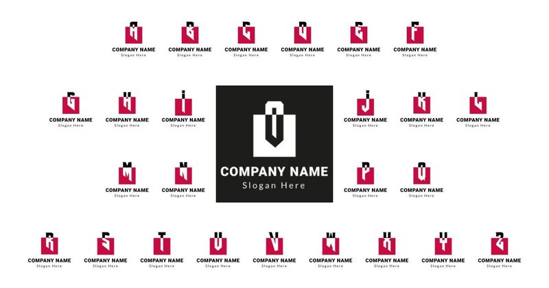 A to Z Letter Logo in Box Bundle (by pixelsdesign.gd)