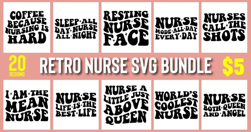About Retro Nurse SVG Bundle Vol 2 (by T-SHIRT WORLD)