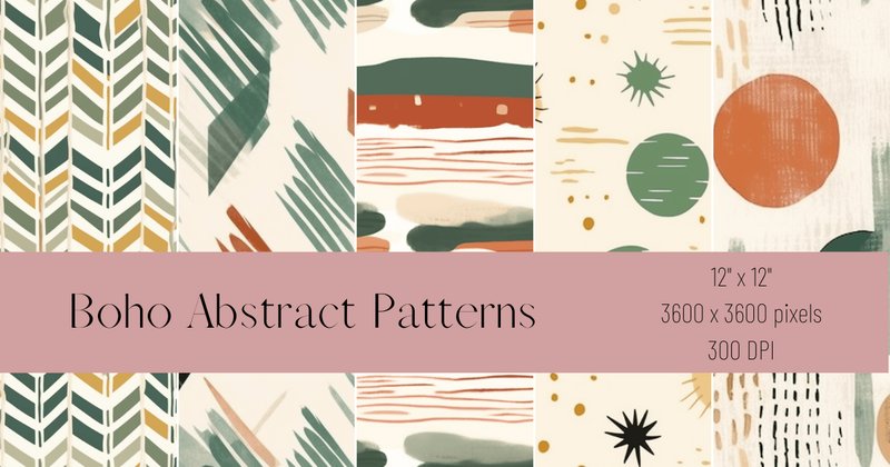 Abstract Bohemian Seamless Pattern Bundle (by BaobabCreativeStudio)