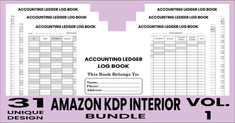 Accounting Ledger Log Book KDP Interior Vol.1 (by AH KDP Store)