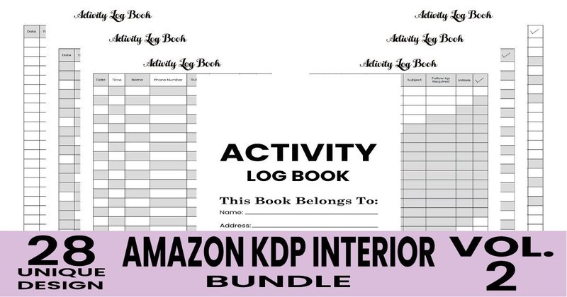 Activity Log Book KDP Interior Bundle (by AH KDP Store)