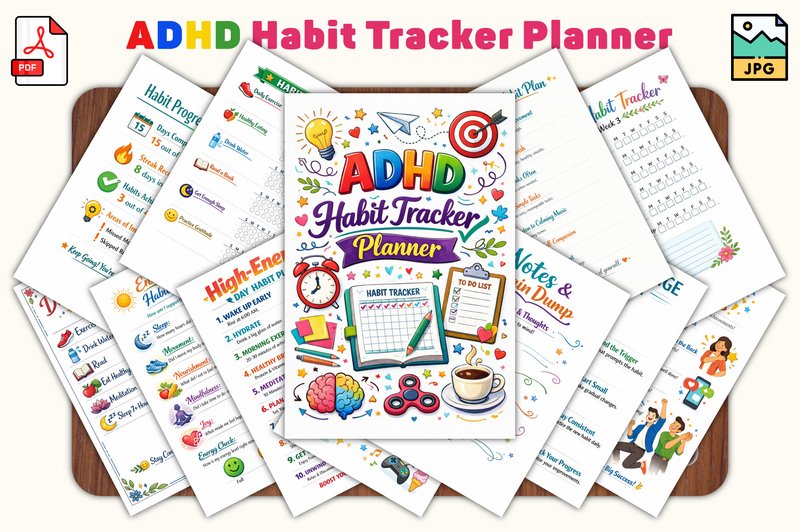 ADHD Habit Tracker Planner (by KDPLab)