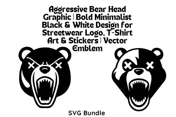 Aggressive Bear Head Graphic | Bold SVG (by Marek Kaim)
