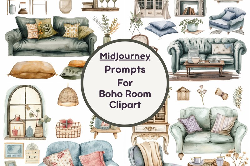 Ai Prompt for Boho Home Clipart (by Digital Delight)