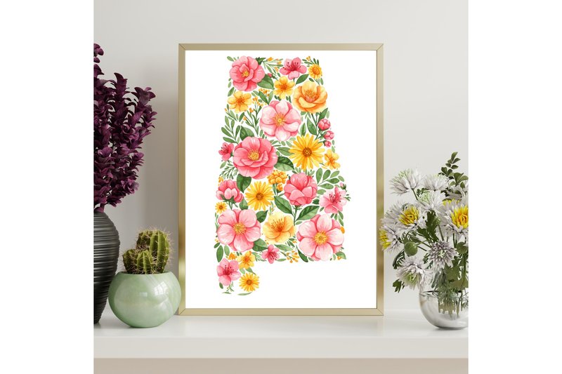 Alabama State Printable Wall Art Decor (by Younique Aartwork)