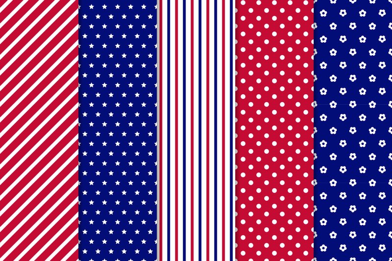 American Seamless Geometric Patterns Set (by CutePik)