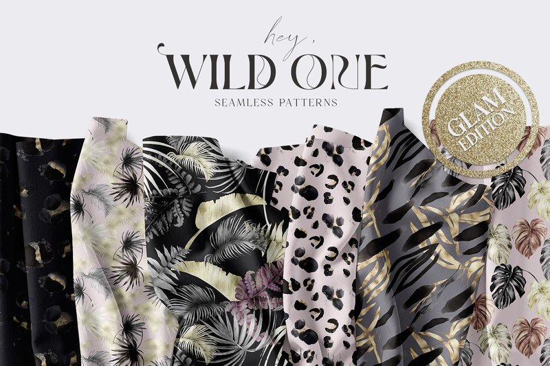 Animal Print Tropical Patterns Gold PNG (by Busy May Studio)
