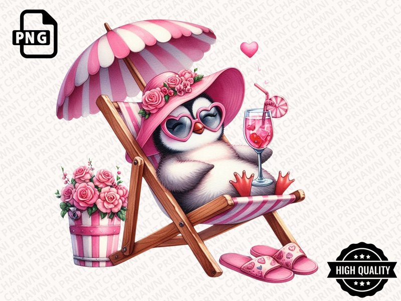 Animals Relaxing on Beach Clipart PNG (by Simo Creative Studio)