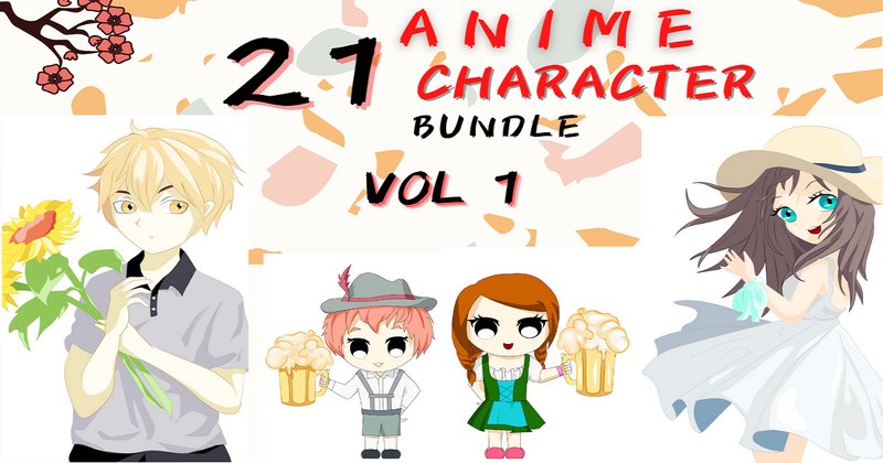 Anime Character Bundle Vol 1 (by neves.graphic777)