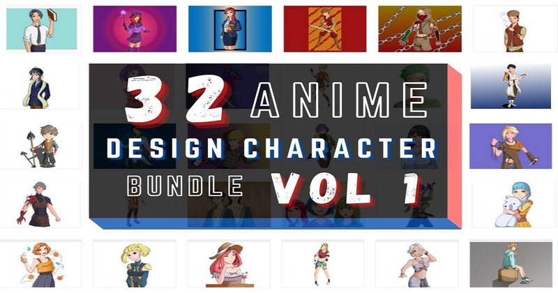 Anime Design Character Bundle Vol 1 (by xis666.graphic)