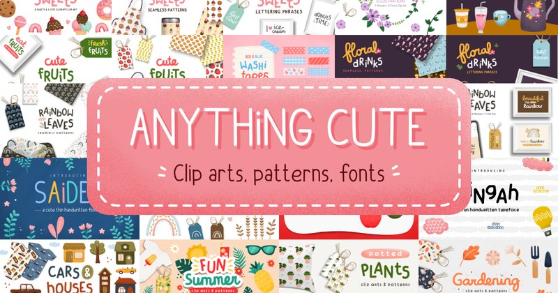 Anything Cute Graphics and Fonts Bundle (by hai.starin)