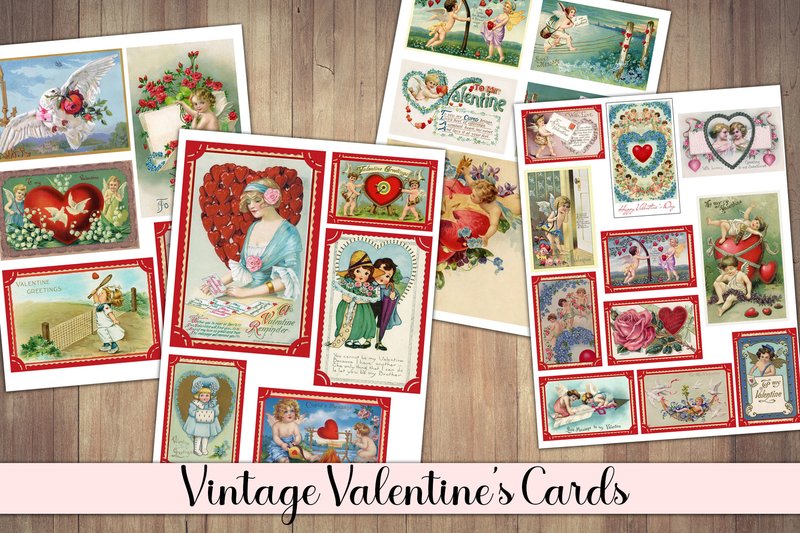 Authentic Vintage Valentines Cards (by NiftyCraftyHouse)