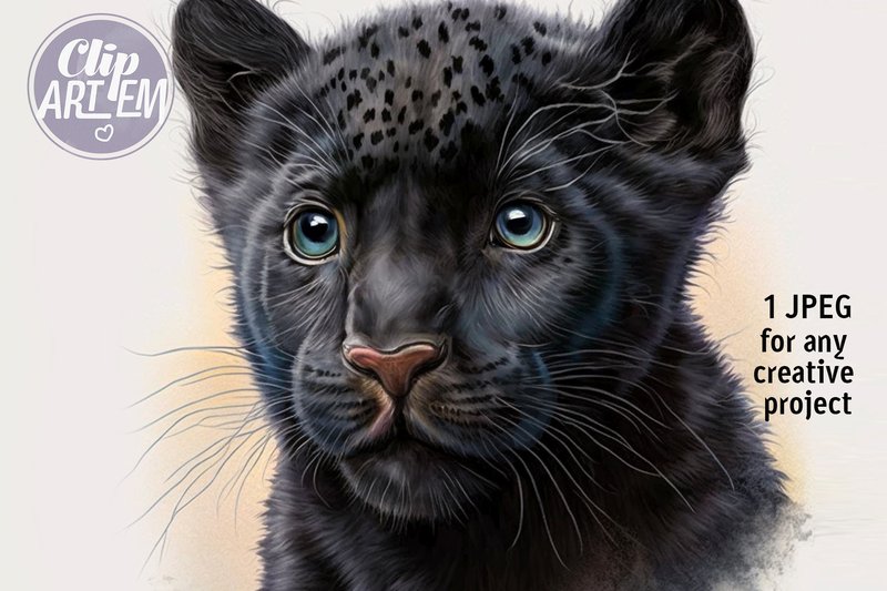 Baby Black Panther Image Jpg Home Decor (by clipArtem)