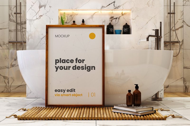 Bathroom Poster Mockups (by LuuqasDesign)