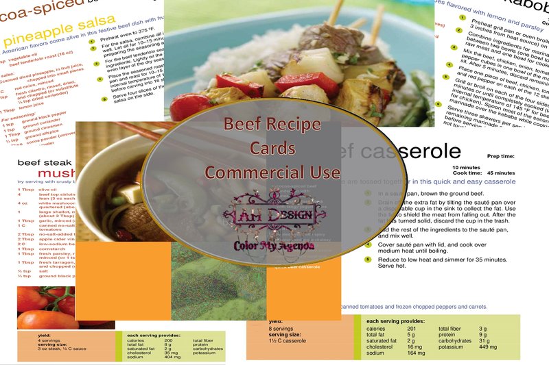 Beef Recipe Card Set (by AHDesign)