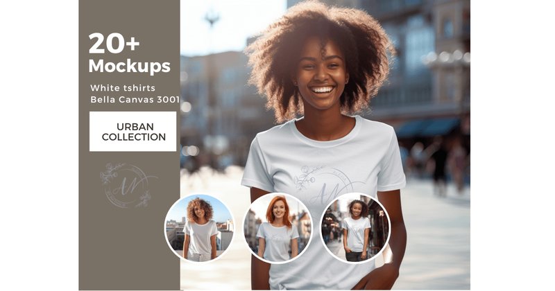 Bella Canvas 3001 White T-Shirts Mockup Bundle (by AestheticByNathalie)