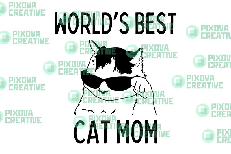 Best Cat Mom PNG Graphic Design (by Pixova Creative)