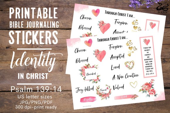 Bible Journaling Stickers/ Psalm 139:14 (by Nann Digital Art)