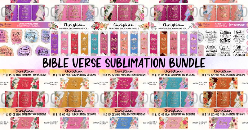 Bible Verse Christian Sublimation Bundle (by Katine Design)
