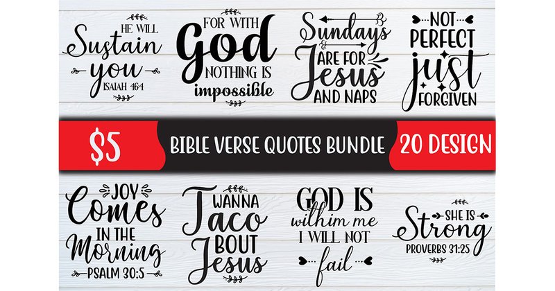 Bible Verse Quotes SVG Bundle (by creativemomenul022)