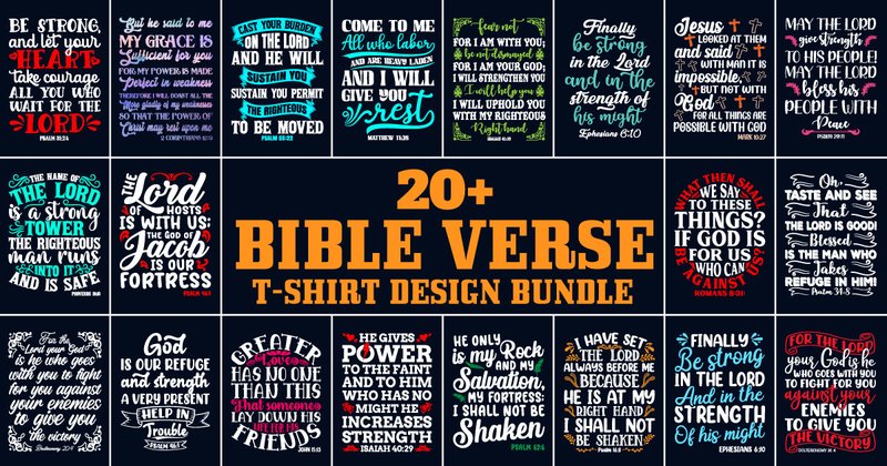 Bible Verse T-Shirt Design Bundle (by Graphicyes)