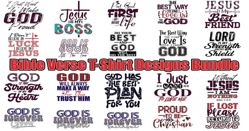 Bible Verse T-Shirt Designs Bundle (by creativedesigner5530)