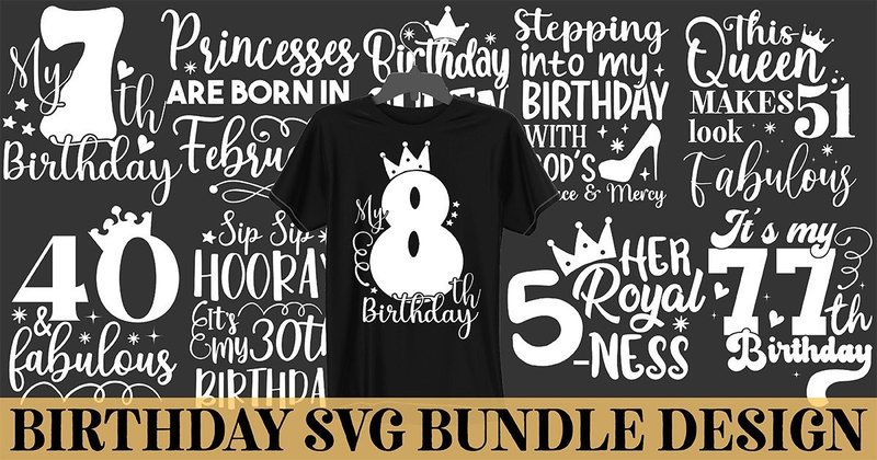 Birthday SVG Design Bundle (by CreativeProSVG)