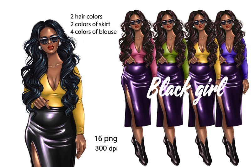 Black Girl Fashion Illustration (by KupalinaArt)