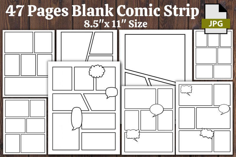 Blank Comic Strip / KDP Interiors (by KDP Design Printable)