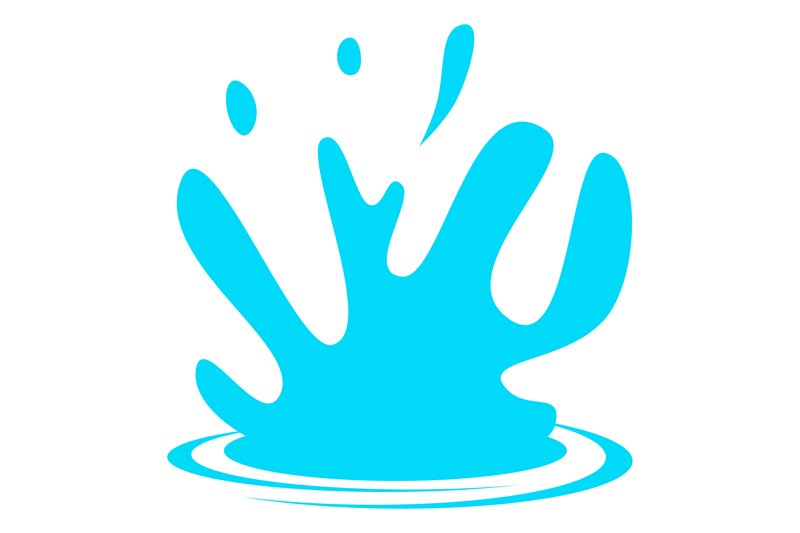 Blue Water Splash. Cartoon Liquid Motion (by yummybuum)
