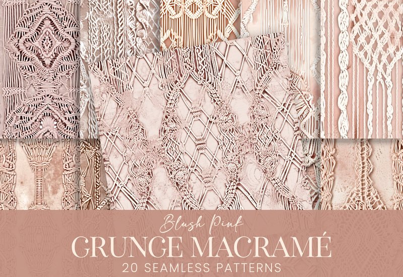 Blush Grunge Boho Macrame Weave Patterns (by Visual Gypsy)