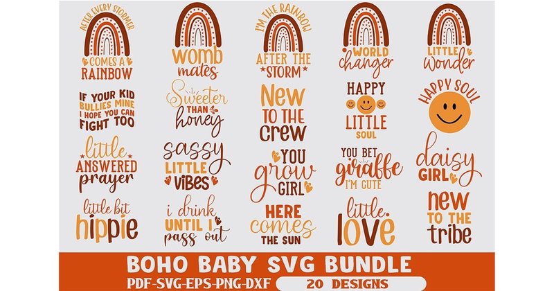 Boho Baby SVG Bundle (by creativemim2001)