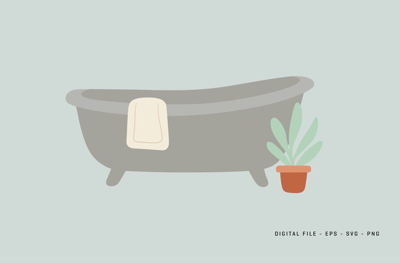 Boho Bathroom Decor Illustration SVG (by Graphics Studio Zone)