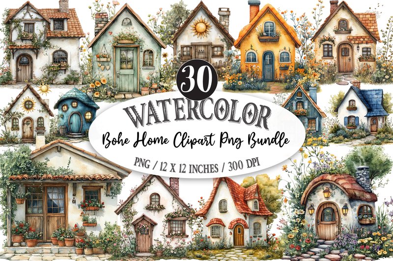 BOHO Home Clipart Png Bundle (by designking)