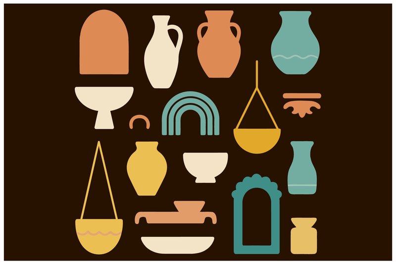 Boho Home Decor Vector Set (by muhammadimu2322)