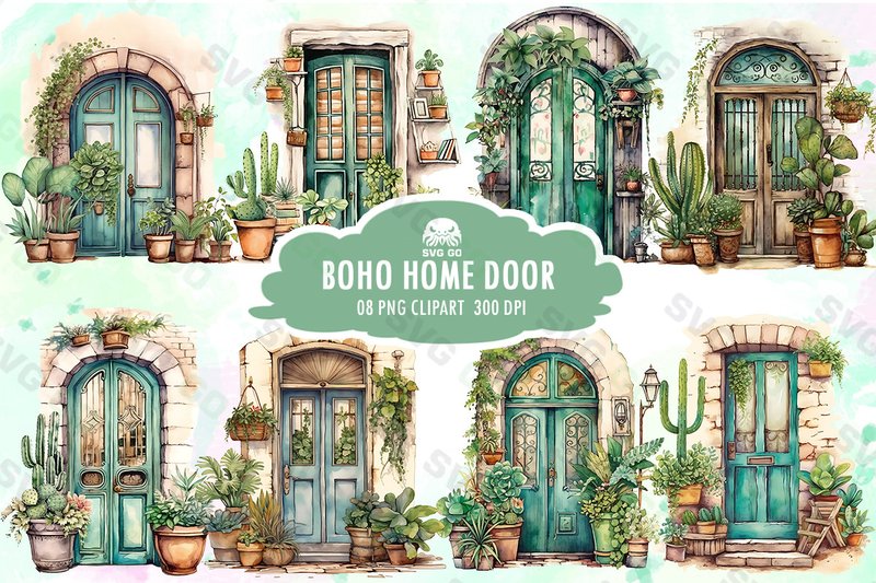 Boho Home Door Sublimation Clipart (by SVG Go)