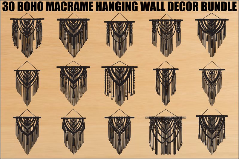 Boho Macrame Hanging Decor Bundle (by best_designs)