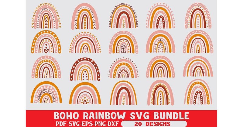 Boho Rainbow SVG Bundle (by creativemim2001)