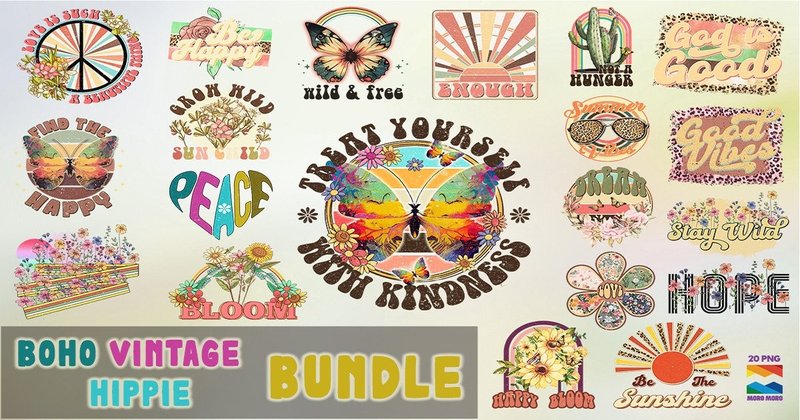 Boho Vintage Sublimation Bundle (by Moro Moro)
