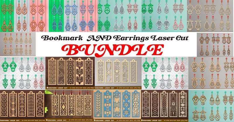 Bookmark and Earrings Laser Cut Bundle (by Cutting Edge)