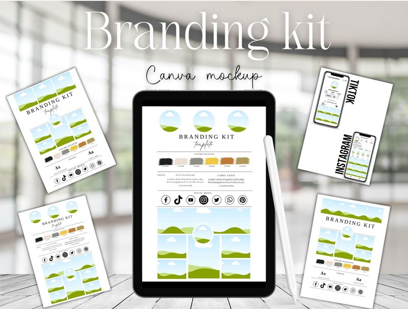 Branding Kit Mockup ,social Media Mockup (by Digital Emporium)