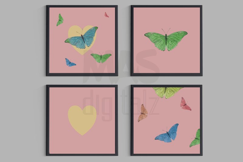 Butterfly Baby Nursery Decor Pink (by masdigitalzart)