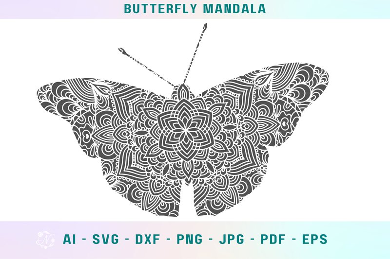 Butterfly Mandala SVG, Boho Butterfly (by Nele_Creative)