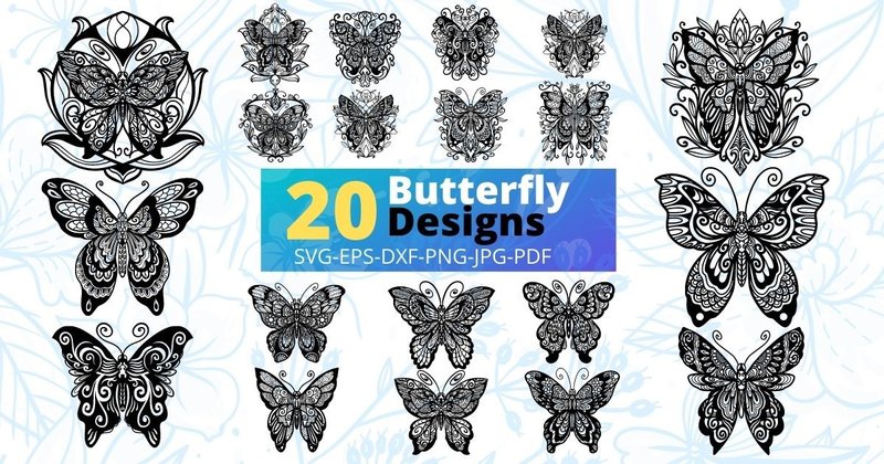 Butterfly SVG Mandala Bundle (by Cnxsvg)