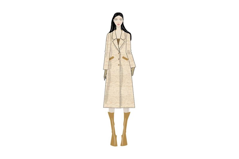 Camel Blazer Jecket Fashion Illustration (by PCYHeartCraft)
