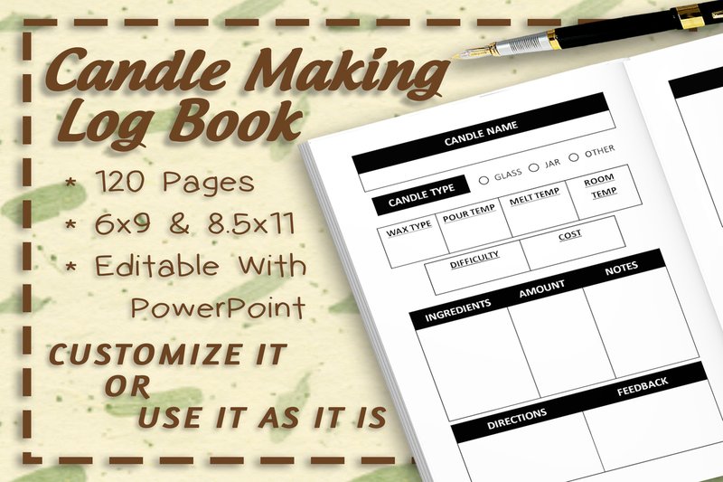 Candle Making Log Book 120 Pages (by TheDigitalAxolotl)