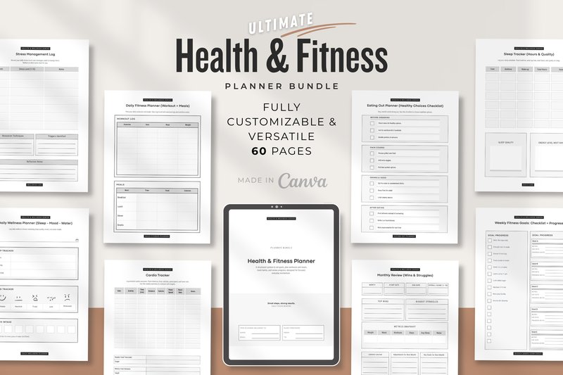 Canva Health & Fitness Planner Templates (by AmitDebnath)
