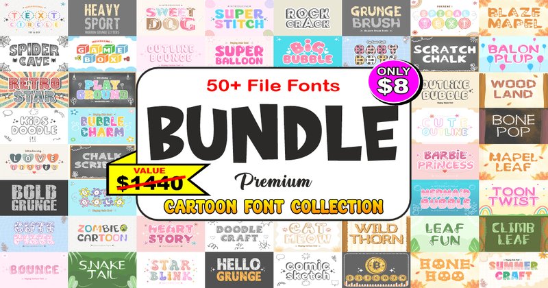 Cartoon Font Bundle (by TaralArt)
