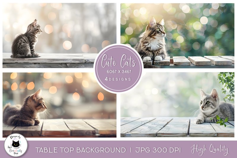 Cat Table Top Backgrounds | Pet Mockups (by Ivy\u2019s Creativity House)