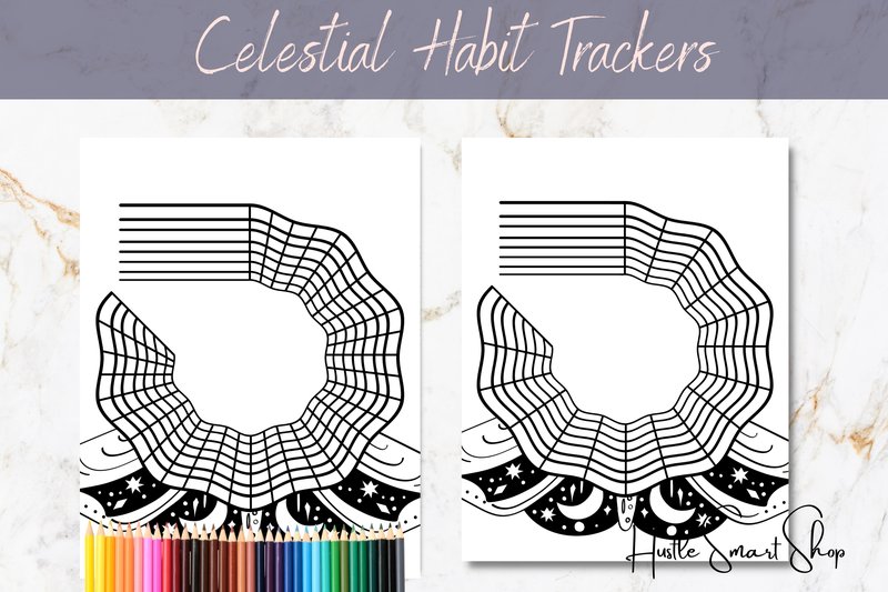 Celestial Habit Tracker PDFs Set 2 (by Hustle Smart Shop)
